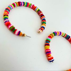 Rainbow bead hoops